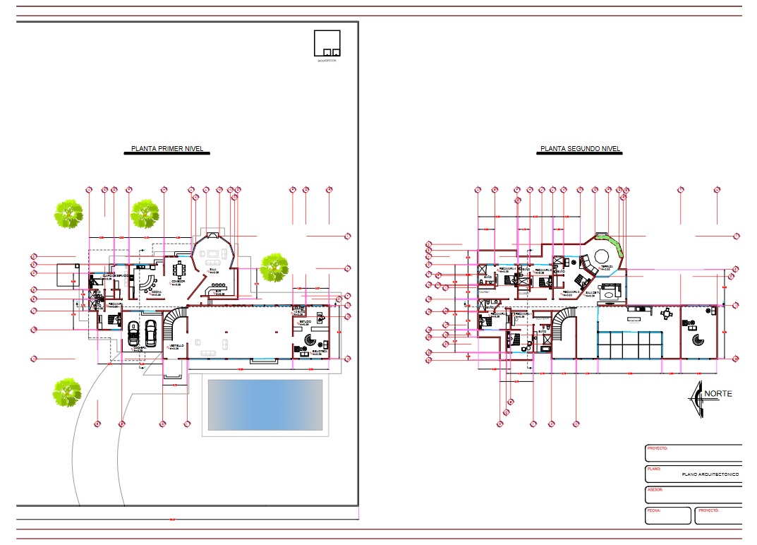 Plano arquitectónico de una propiedad privada